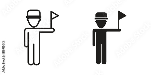 Tour guide icon concept outline symbol design. Simple element illustration.