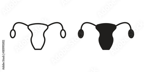 Uterus icon concept outline symbol design. Simple element illustration.