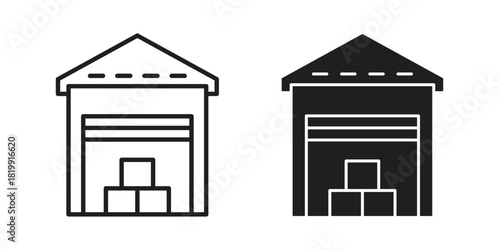 Warehouse icon concept outline symbol design. Simple element illustration.
