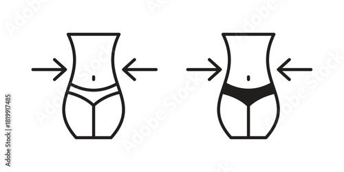 Women waist icon concept outline symbol design. Simple element illustration.