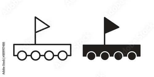 Wood Raft icon concept outline symbol design. Simple element illustration.
