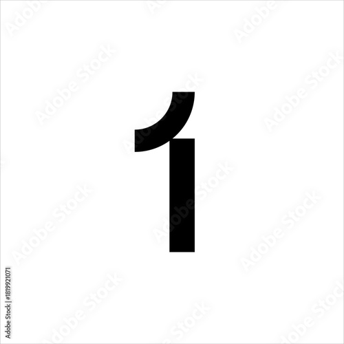 Simple and elegant number one logo design.