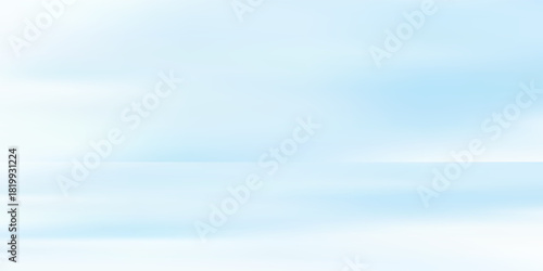 Cool white room background. 3d vector winter studio display podium. Light grey color winter gradient bg. Product table shelf. Clean aesthetic photo shoot backdrop