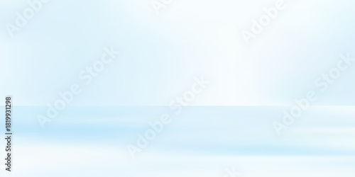 Cool white room background. 3d vector winter studio display podium. Light grey color winter gradient bg. Product table shelf. Clean aesthetic photo shoot backdrop