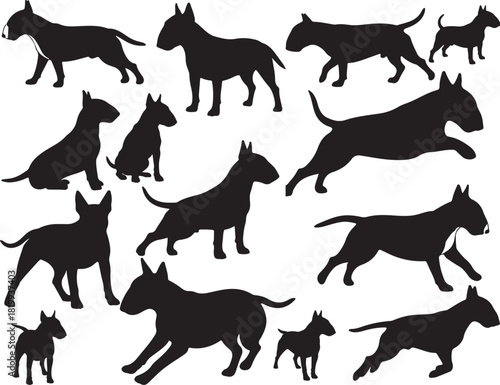 Bull terrier dog silhouette 