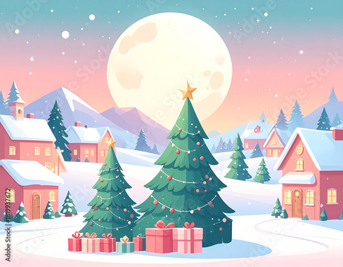 christmas night landscape