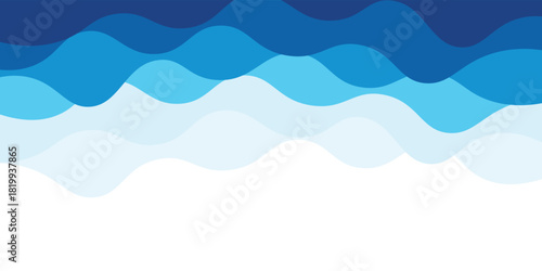 Abstract sea waves layered vector background illustration and sea beach vector , eps10