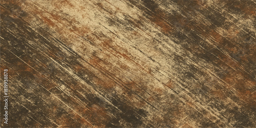 Old wooden plank wall background and dark rusty metal surface texture