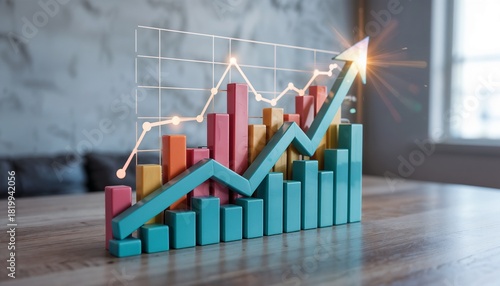 Dynamic graph illustrating upward trends in e-commerce deals with vibrant colors and clean background