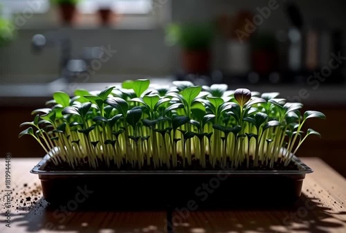 Watch seeds sprout into vibrant seedlings in this home garden video, a journey of growth and freshness for sustainable living