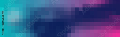 Dark Purple and Teal Gradient Pixelated Mosaic Background. Pixel Grid Texture for Abstract Background.