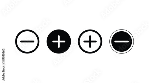 Four oval icons showing plus and minus symbols