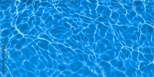 Blue clear water surface texture pattern for swimming pool or sea abstract background