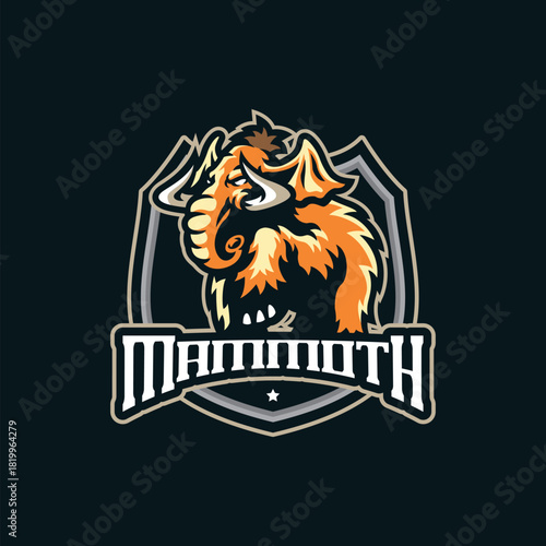 Mammoth mascot logo design vector. Mammoth illustration for sport team.