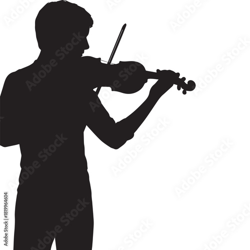 silhouette of a man playing violin