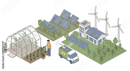 Sustainable Energy and Green Living Solar Panels, Wind Turbines, and Eco-Friendly Practices