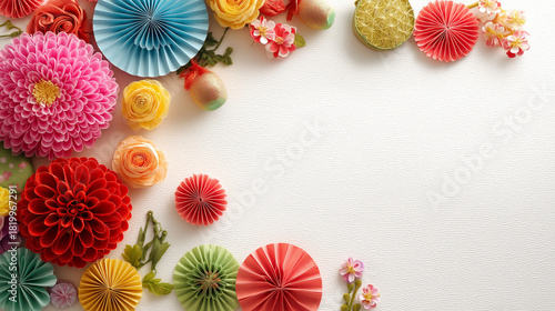 2026年の年賀状デザインに最適な、日本らしい和柄をあしらった新年の祝いを感じさせる華やかで縁起の良いイラスト素材｜年賀、新年、干支、和風、和柄、祝い、日本、デザイン、伝統、背景、正月、挨拶、年始、めでたい、素材、イメージ