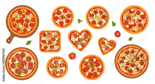 Delicious Assortment of Freshly Baked Pizzas