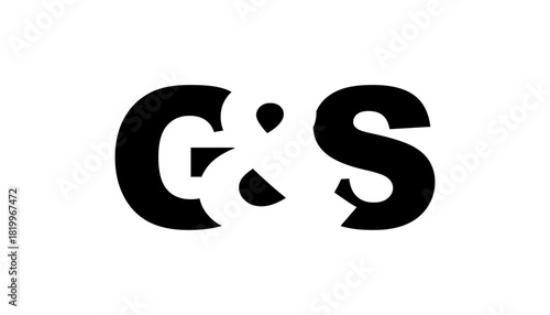 GS logo design in bold style. Black white identity symbol. Modern typography emblem. Corporate branding icon.