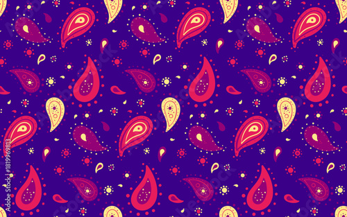 Swirling event at medallion doodle. Growth paint in cool shirt. Ethnic seamless pattern as template summer.