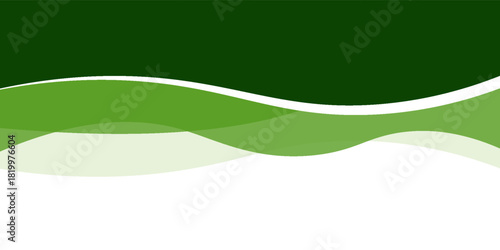 Abstract modern green wave background, Vector green line background curve element with white space for text and message design, overlapping layers. eps10