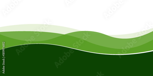 Abstract modern green wave background, Vector green line background curve element with white space for text and message design, overlapping layers. vector