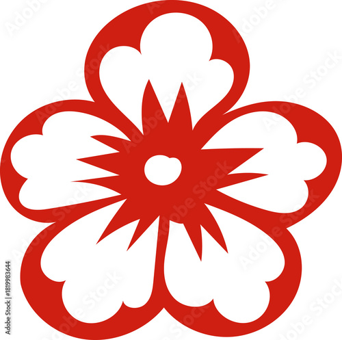 Chinese New Year 2026, the year of the Horse, red and gold line art characters, simple hand-drawn Asian elements with craft (Chinese translation: Happy Chinese New Year 2026, year of the Horse)