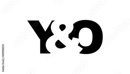 YO logo design in bold style. Black white identity symbol. Modern typography emblem. Corporate branding icon.