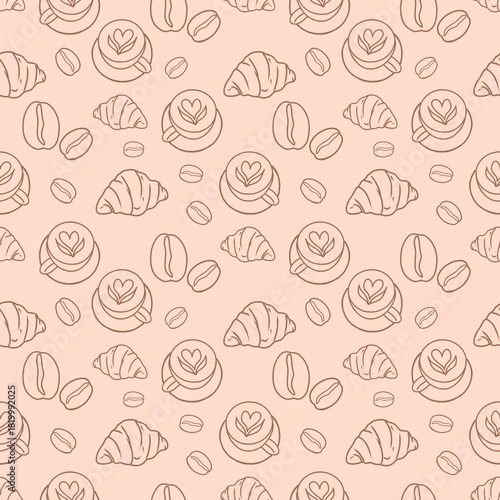 vector coffee seamless pattern