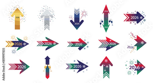 Collection of arrows pointing up, down, and right