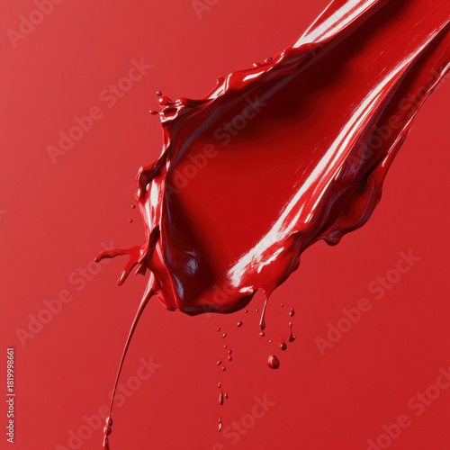Red wine splash in glass with liquid drops and bubbles isolated on white background