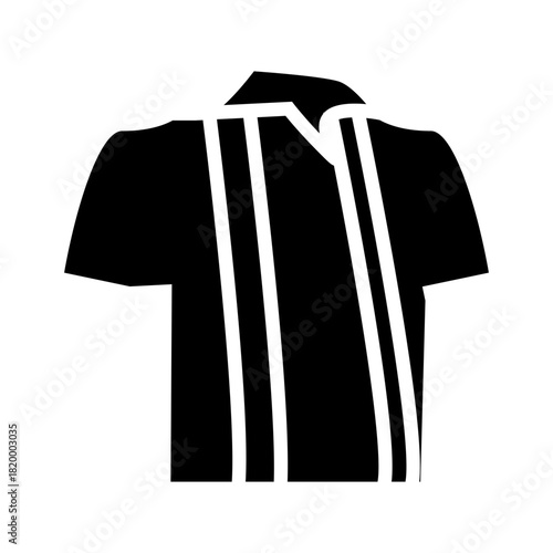 black referee shirt glyph icon illustration vector