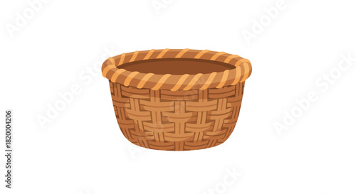 Woven wicker basket