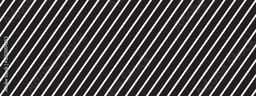 Black diagonal lines on white background. Slanted parallel stripes. Tilted straight strips print. Angled streaks wallpaper. Abstract minimalist design. Vector graphic illustration