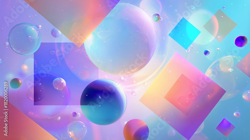 光る幾何学模様が浮かぶ近未来的な抽象壁紙