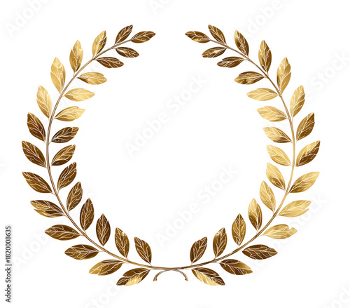 Elegant golden laurel wreath design with rich leaf details.