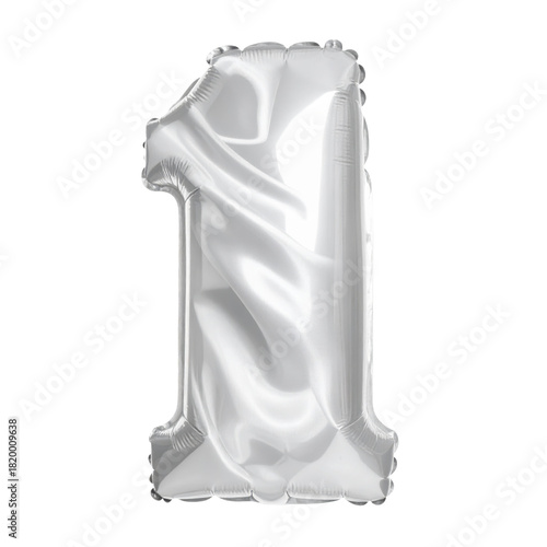 number 1 smooth satin balloon texture on white
