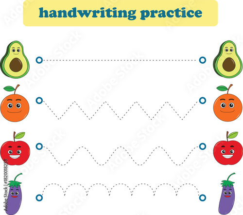 Counting game of fruits for preschool kids. Printable. Vector Illustration