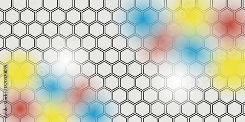 White 3d hexagonal technology vector abstract background. Blue bright energy flashes under hexagon in modern technology futuristic background vector illustration.