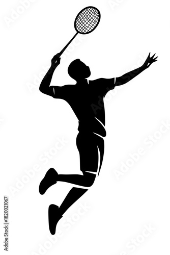 Badminton Smash Jump Pose