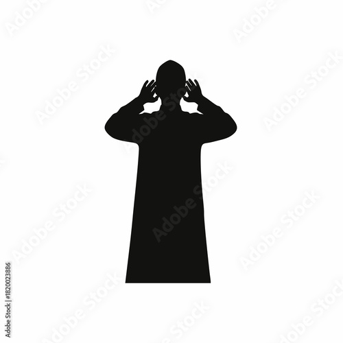 vector silhouette of a person praying