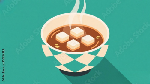 Chocolate Easter egg with ribbon and sweet hot cocoa in a white mug isolated on brown