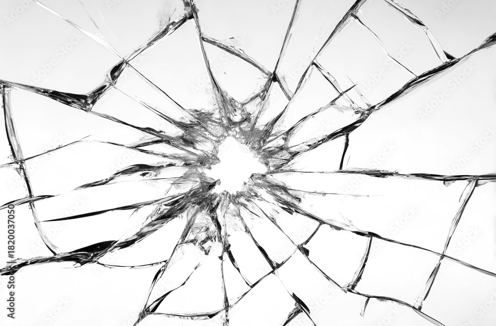 Obraz premium Broken shattered glass texture effect isolated PNG cutout, transparent background