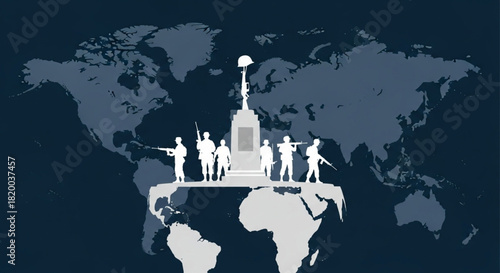 A global memorial honoring fallen soldiers stands proudly on the Earth, symbolizing remembrance and sacrifice worldwide