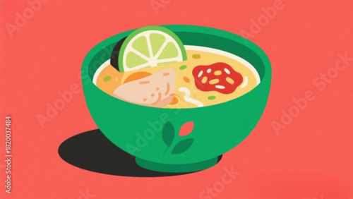 Delicious, fresh fruit salad in a white glass bowl, a healthy vegetarian lunch dish