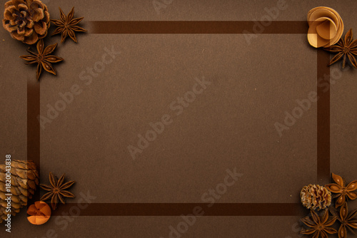 christmas decoration on wooden background
