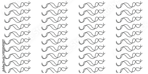 DNA Helix Pattern Repetition Background for Science, Seamless Pattern of Repeating, Education, and Research Visuals Black and White Texture.