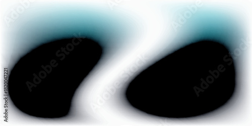 Abstract Split Black Shapes With Soft Blue Gradient Background And White Edges Studio Texture.