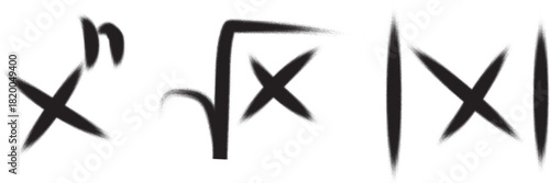 Mathematical Symbols Set  Exponent Square Root Absolute Value  Abstract Math Notation Illustration