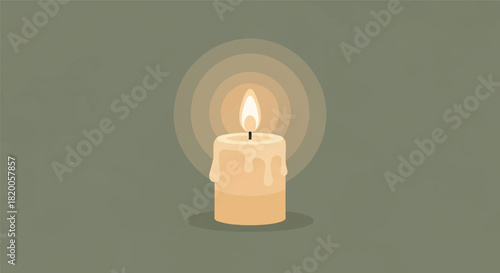 Illuminating Stillness Candlelight Vector Illustration